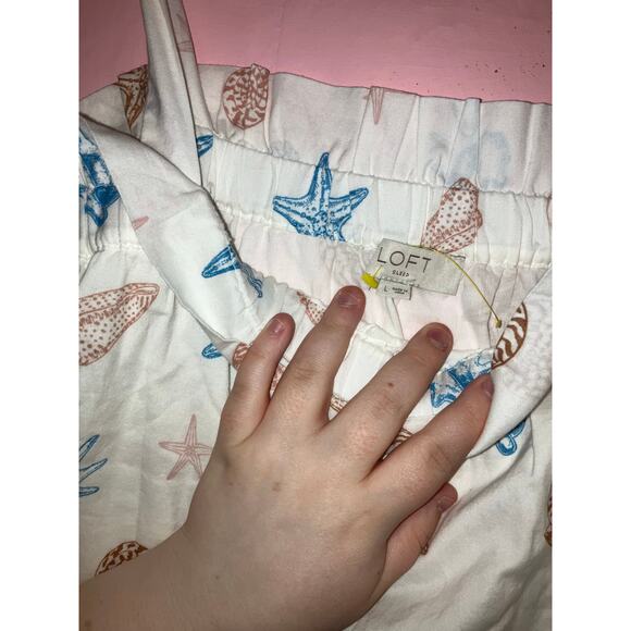 LOFT Sleep Seashell Starfish Cotton Tie Strap Tank Top Large - Picture 2 of 4